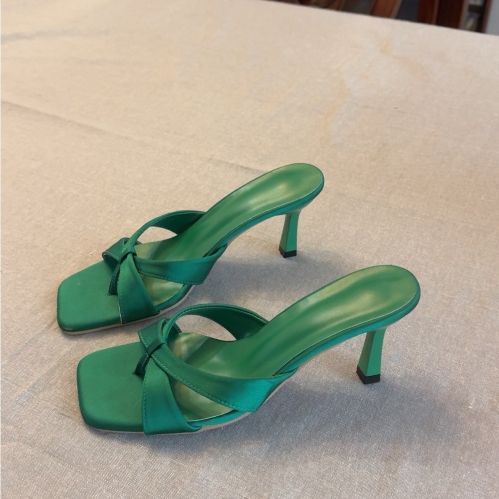 Emerald Green Heeled Sandals